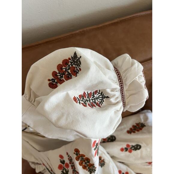 Agua by Agua Bendita Pistachio Dahlia Linen Maxi Dress in Size Small - Picture 10 of 14